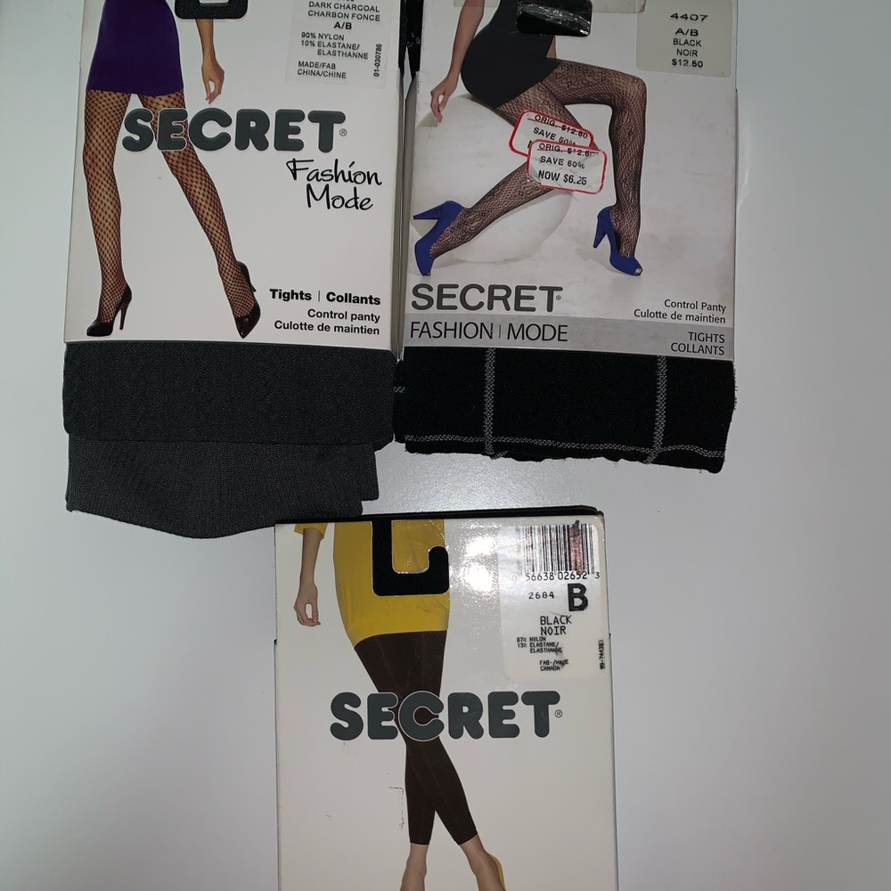3 x pairs secret tights leggings